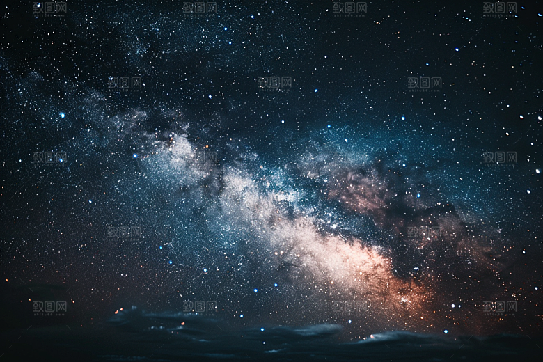 灿烂星空夜晚夜景素材