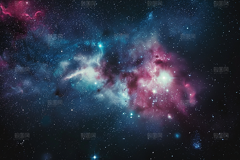 灿烂星空宇宙夜景素材