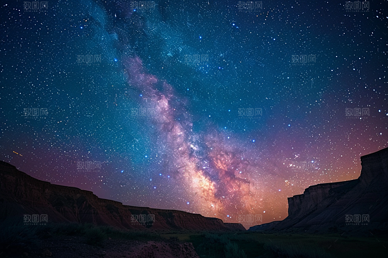 灿烂星空星辰高清素材