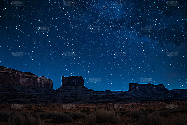 灿烂星空夜景太阳系素材