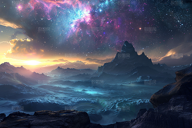 灿烂星空浪漫唯美素材