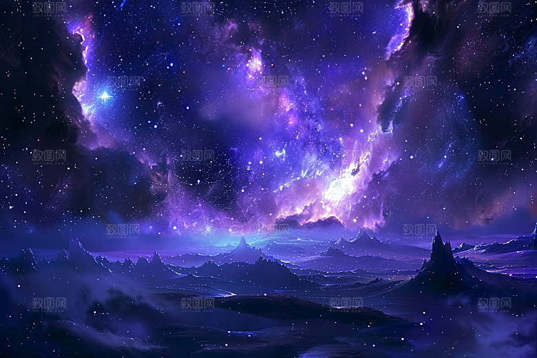 灿烂星空唯美银河素材