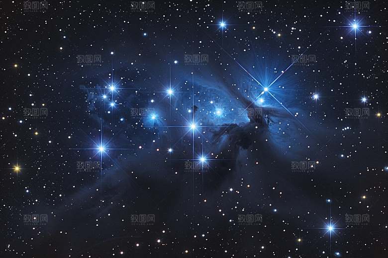 灿烂星空太阳系夜景素材