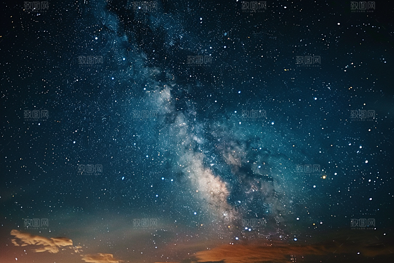 灿烂星空夜景浪漫素材