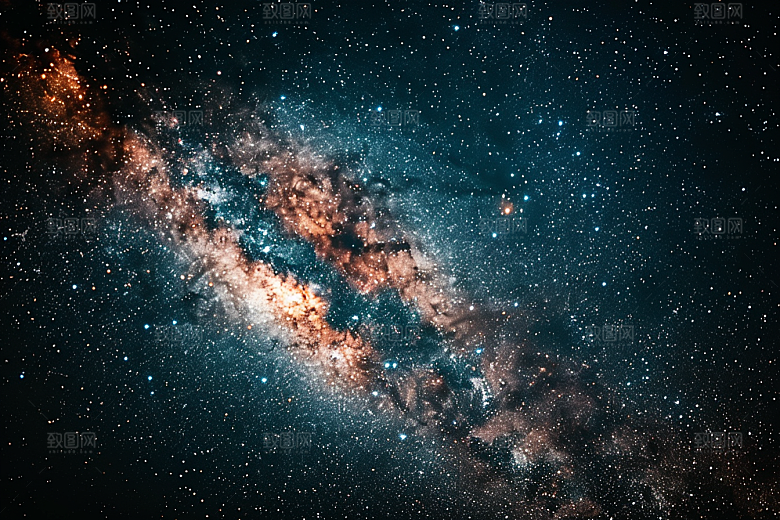 灿烂星空银河夜景素材
