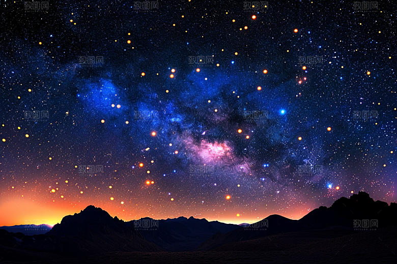 灿烂星空星辰梦幻素材