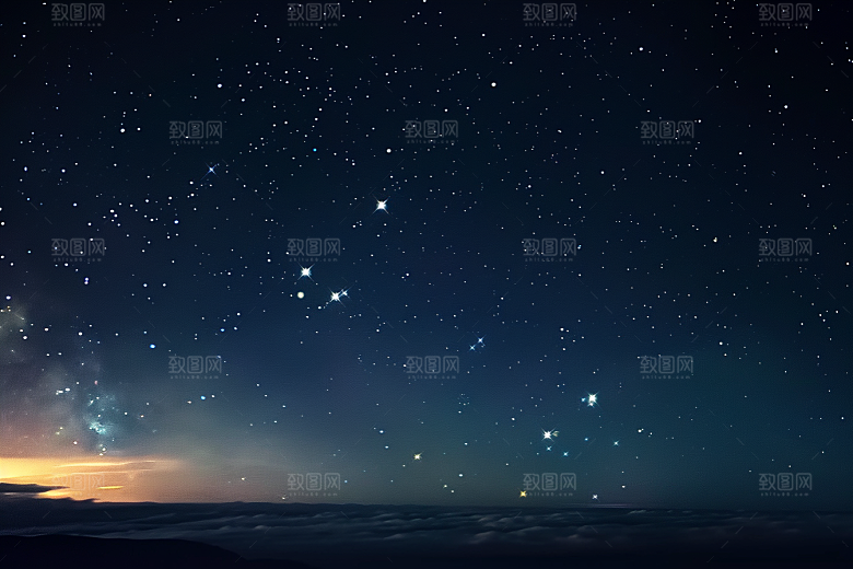 灿烂星空梦幻夜景素材