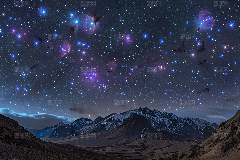 灿烂星空宇宙夜晚素材