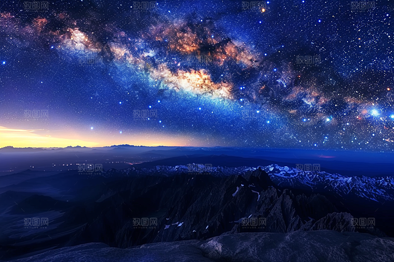 灿烂星空银河天空素材