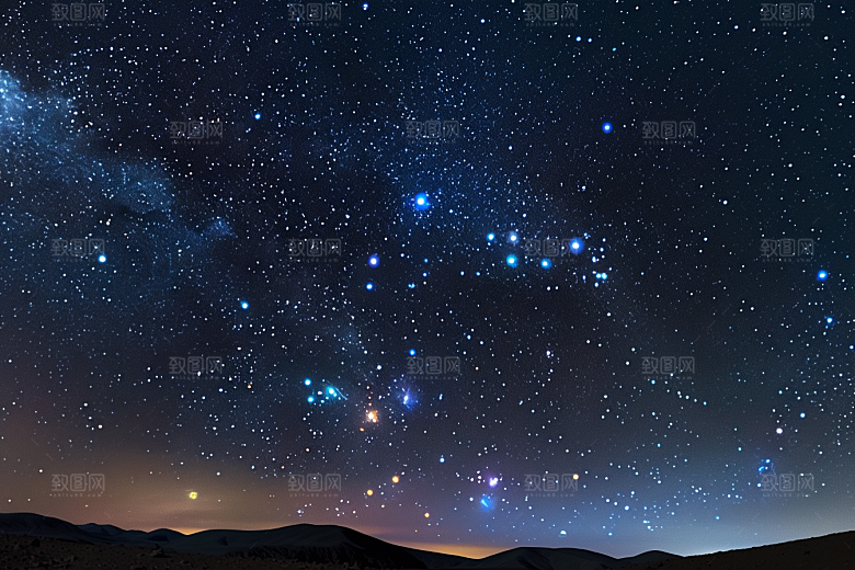 灿烂星空太阳系浪漫素材