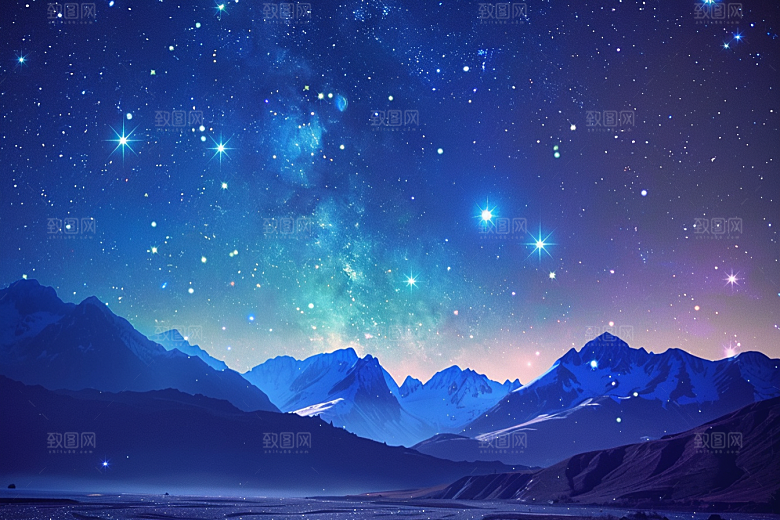 灿烂星空太阳系宇宙素材