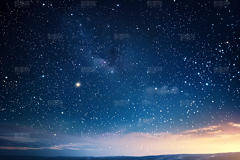 灿烂星空夜景唯美素材