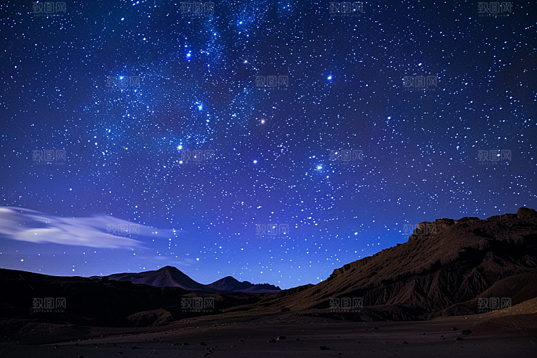 灿烂星空夜景高清素材