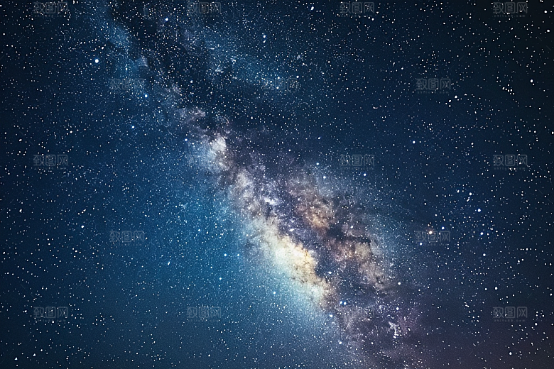 灿烂星空夜景银河素材