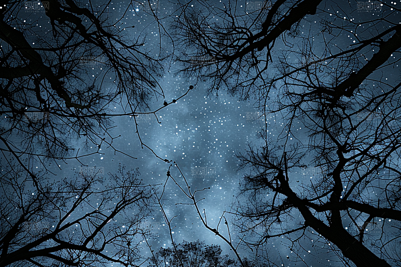 灿烂星空夜景高清素材