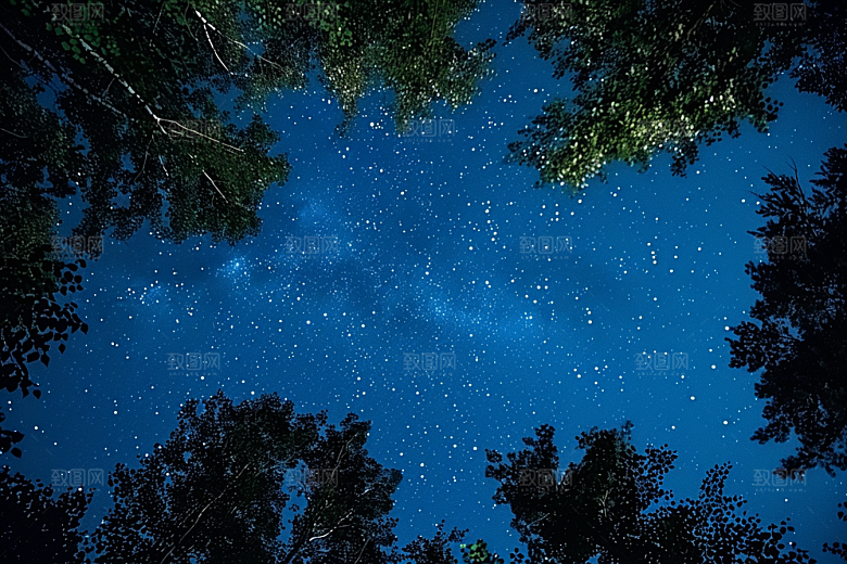 灿烂星空银河夜晚素材