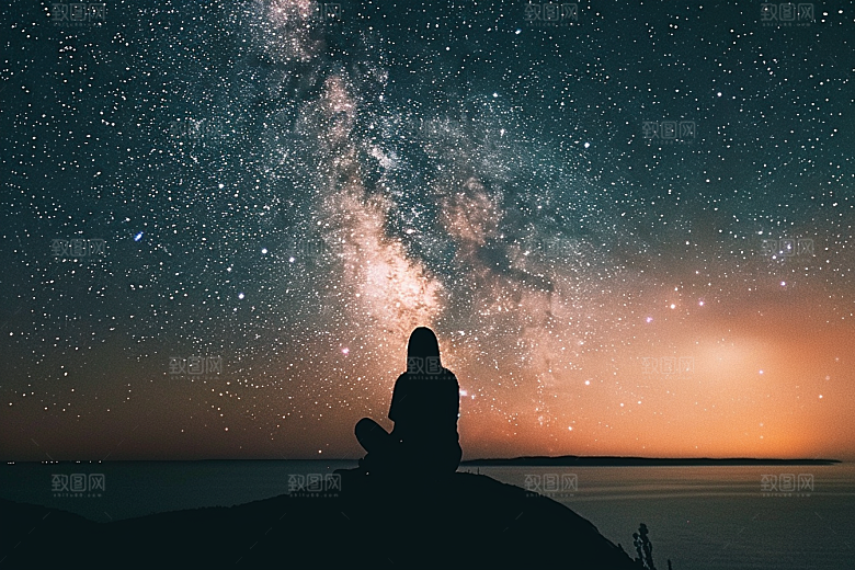 灿烂星空星辰银河素材