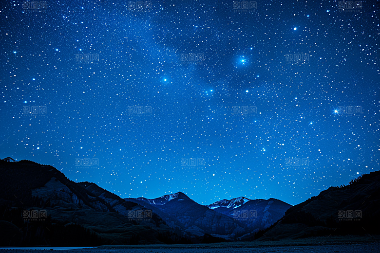 灿烂星空夜景浪漫素材