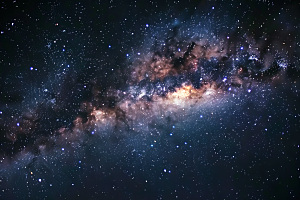 灿烂星空银河夜景素材