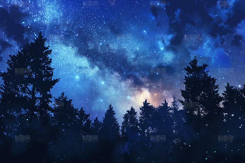 灿烂星空星辰太阳系素材