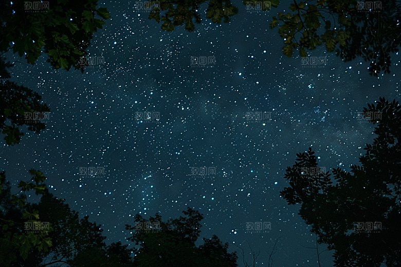 灿烂星空高清夜晚素材