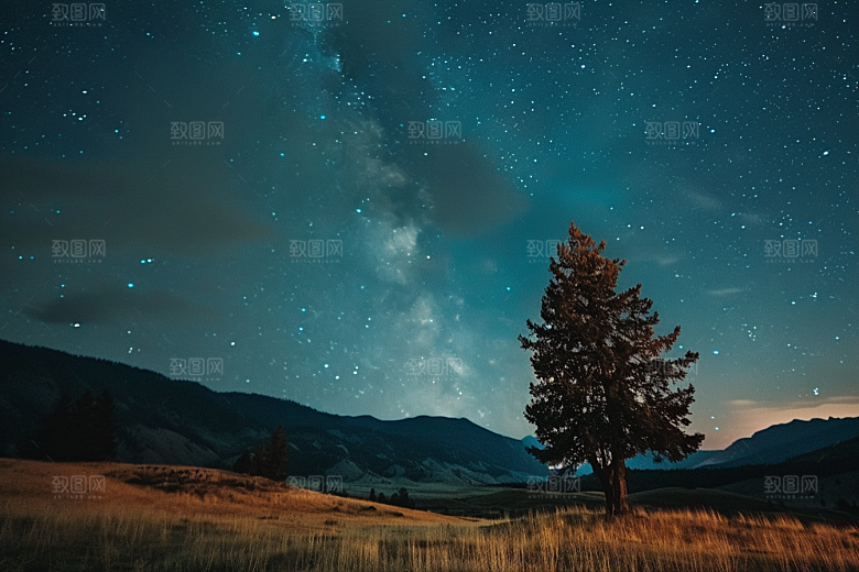 灿烂星空梦幻银河素材