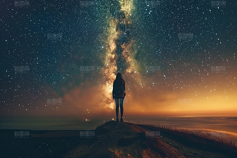 灿烂星空星辰高清素材