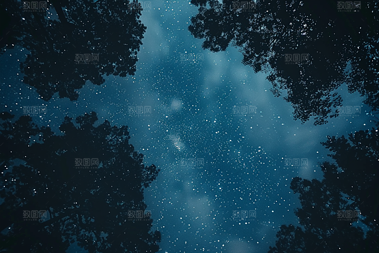 灿烂星空夜景高清素材