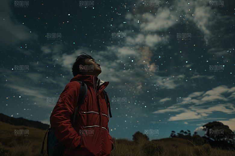 灿烂星空唯美夜晚素材