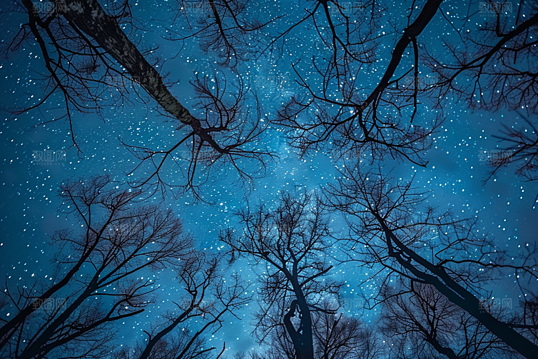 灿烂星空夜晚天空素材