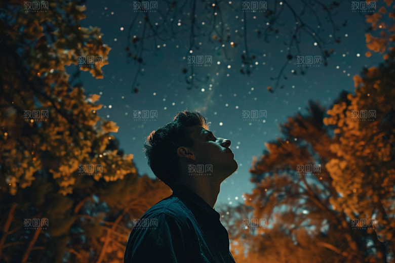灿烂星空夜晚银河素材