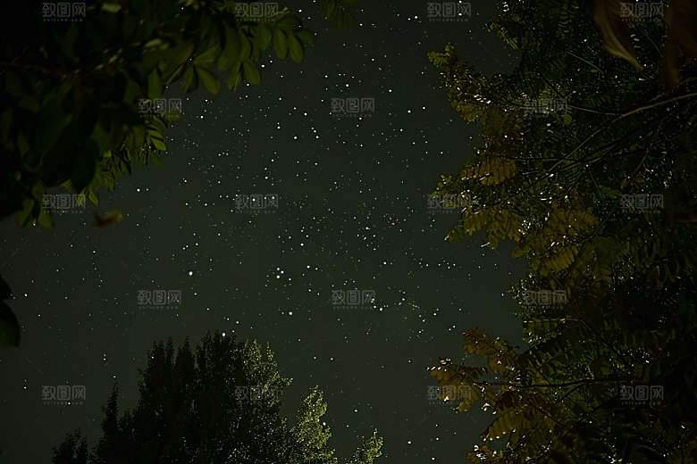 灿烂星空夜晚银河素材