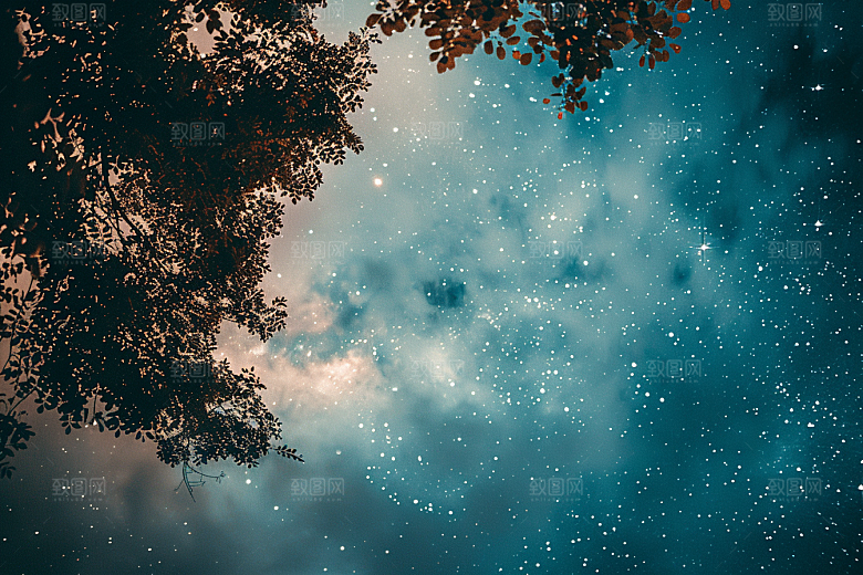 灿烂星空银河梦幻素材