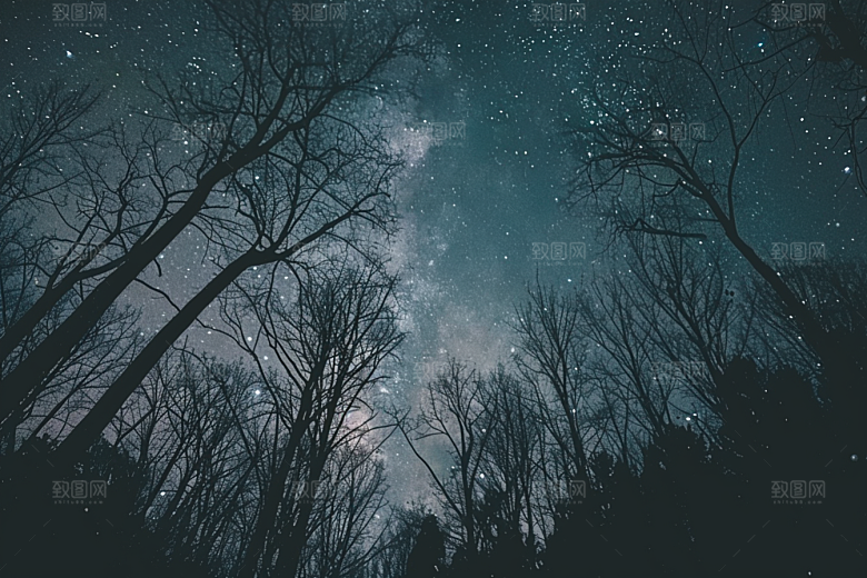 灿烂星空夜景太阳系素材