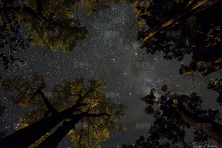 灿烂星空夜景银河素材