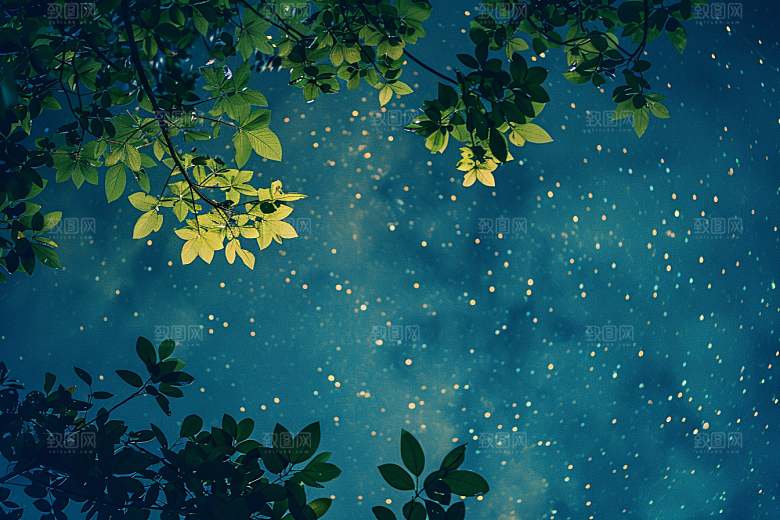 灿烂星空夜景天空素材