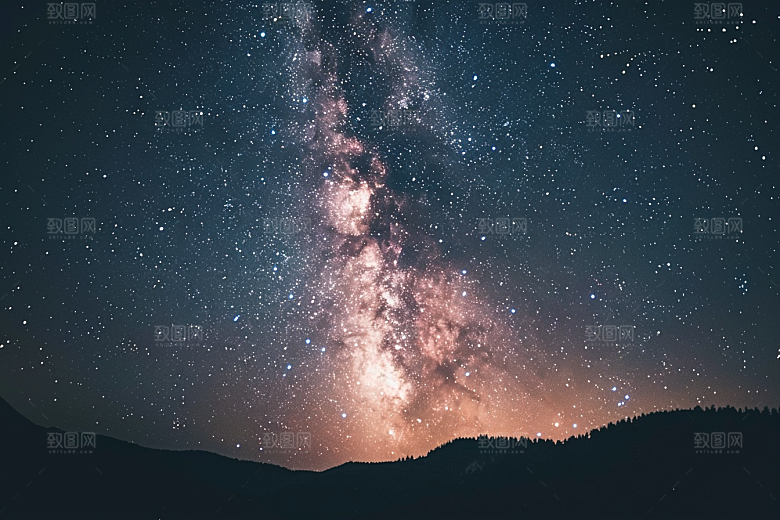 灿烂星空梦幻夜晚素材