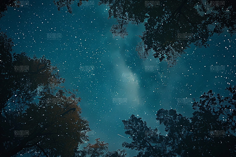 灿烂星空宇宙夜景素材