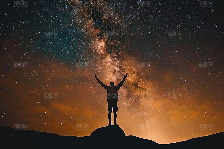 灿烂星空银河高清素材