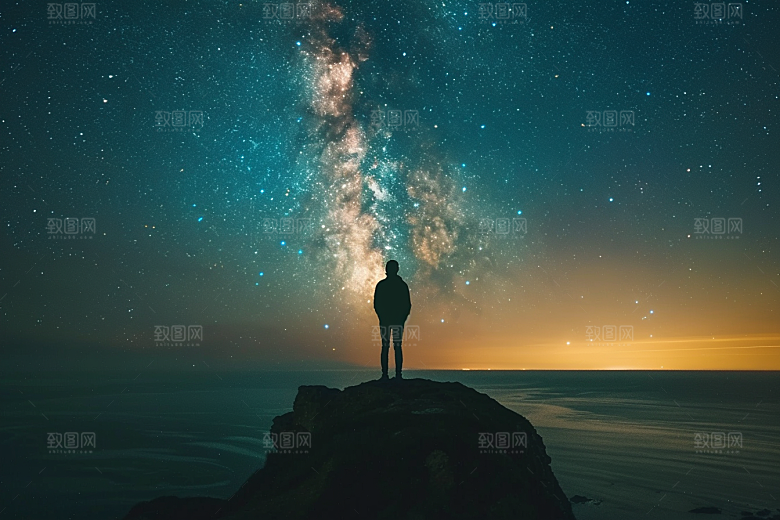 灿烂星空天空夜晚素材