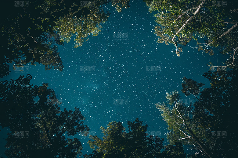 灿烂星空银河天空素材