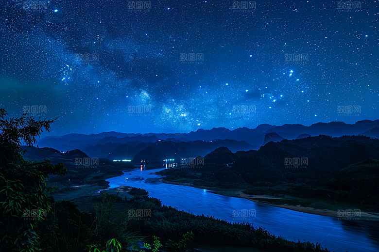 灿烂星空银河太阳系素材