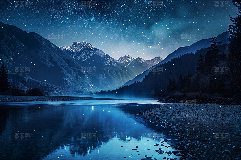 灿烂星空宇宙夜晚素材