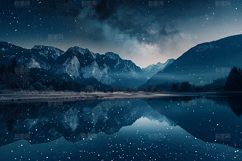 灿烂星空夜景宇宙素材