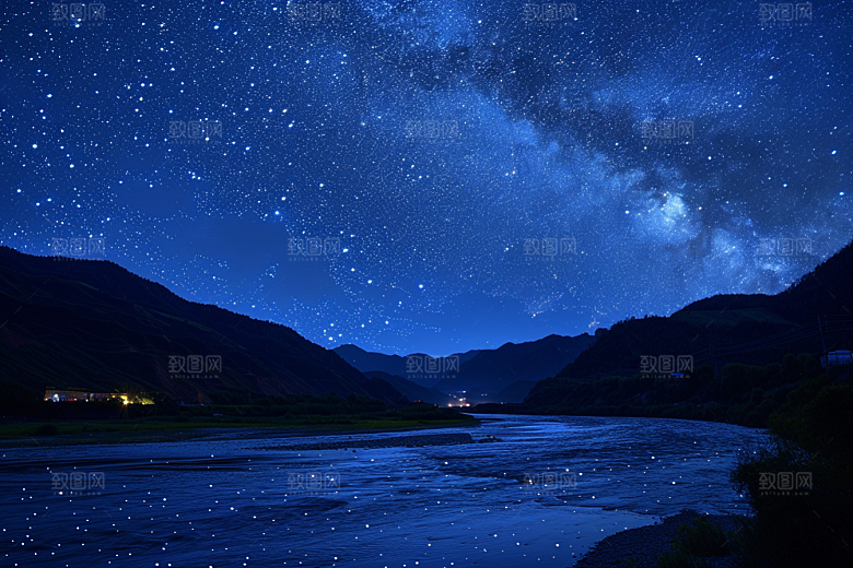 灿烂星空星辰夜晚素材