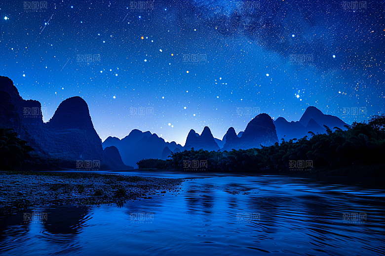 灿烂星空银河梦幻素材