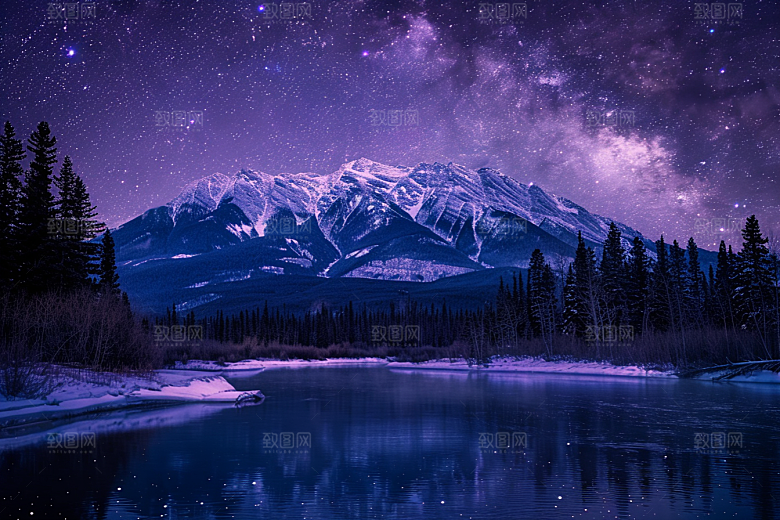 灿烂星空夜景浪漫素材