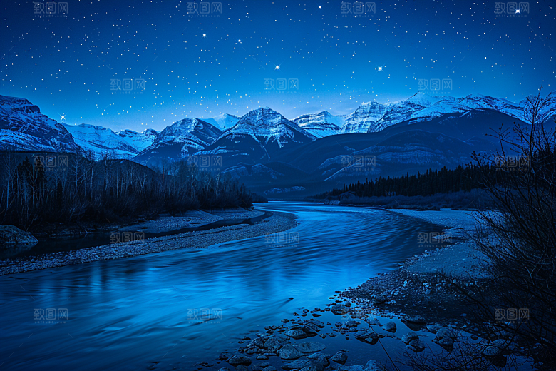 灿烂星空唯美夜景素材
