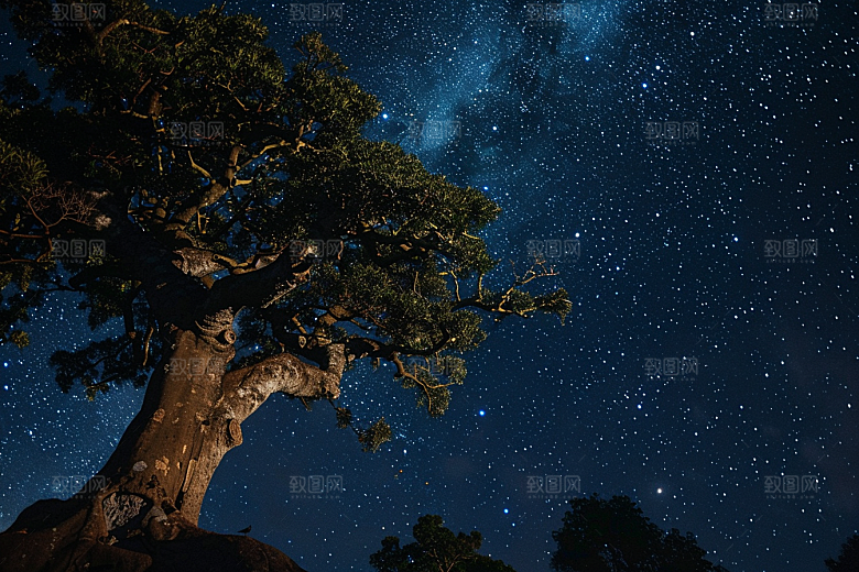 灿烂星空太阳系夜晚素材
