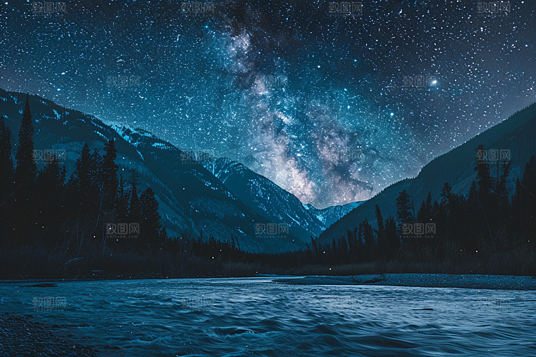 灿烂星空梦幻星辰素材